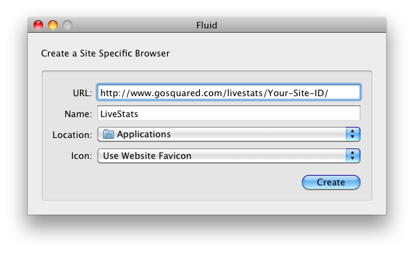 Setting up LiveStats in Fluid